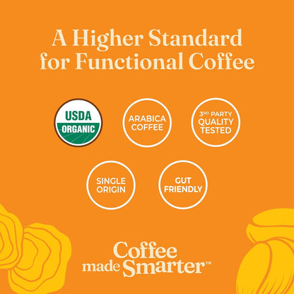 Four Sigmatic Dark Roast Organic Whole Bean Coffee | Gourmet Nootropic Mushroom Coffee Beans with Lion'S Mane & Chaga Mushrooms for Enhanced Brain Function and Immune Support | 12Oz7