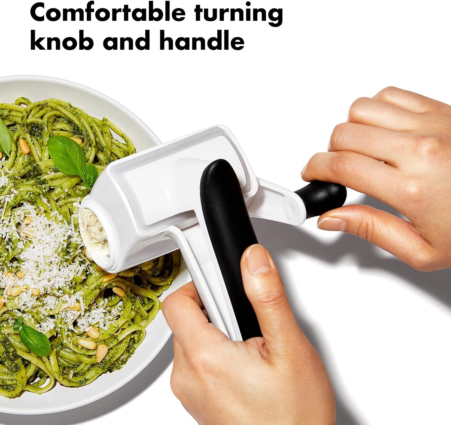 oxo-good-grips-rotary-cheese-grater-with-hand-crank-white-use-for-hard-cheeses-chocolates-nuts-stainless-steel-blades-silicone-seal-to-keep-cheese-fresh-easy-to-grate-store