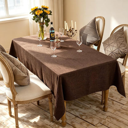 Brown Tablecloth Rectangular 55X71 Inch Waterproof Wipeable8