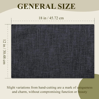 Placemats Set of 8, Dual-Layer Thickened Faux Linen Table Mats, Heat Resistant & Wrinkle-Free, Machine Washable Cloth Place Mats for Kitchen Dining Indoor Outdoor (Dark Gray)6
