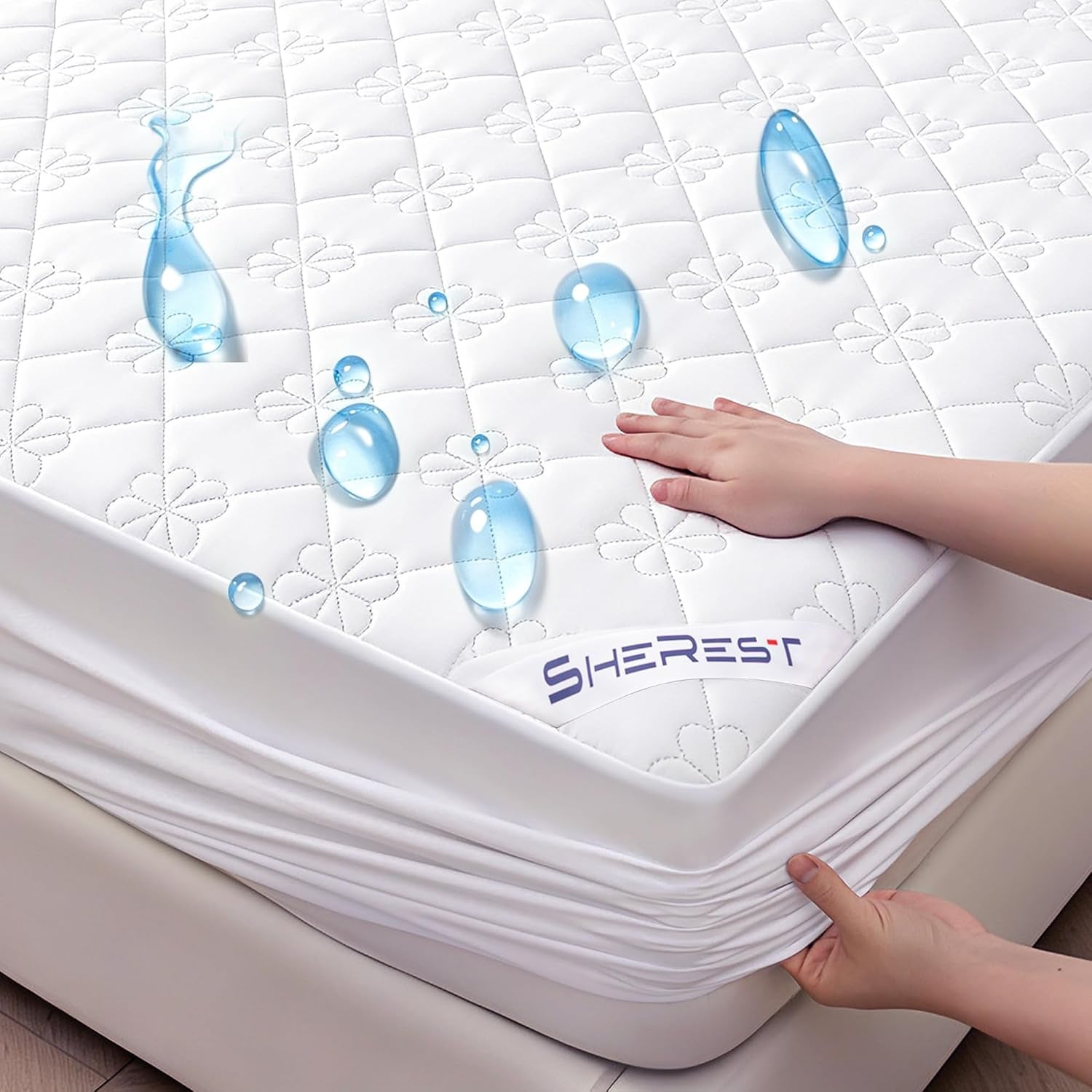 100-waterproof-mattress-protector-queen-size-ultra-soft-breathable-noiseless-mattress-pad-with-deep-pocket-6-18-depth-oil-stain-resistant-bed-wetting-mattress-cover-washable-white