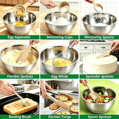 Mixing Bowls with Airtight Lids, Stainless Steel Mixing Bowls Set6