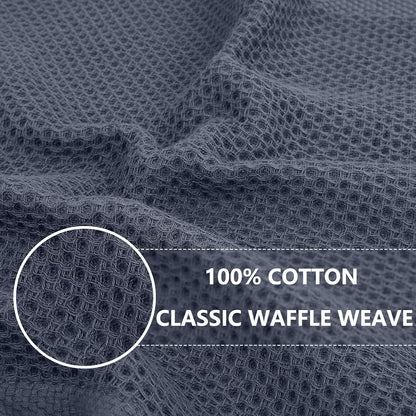 100% Cotton Waffle Weave Kitchen Dish Cloths, 4-Pack, Dark Grey | 12 X 12 Inches, Ultra Soft Absorbent Dish Towels, Quick Drying Dish Rags with Hanging Loop2