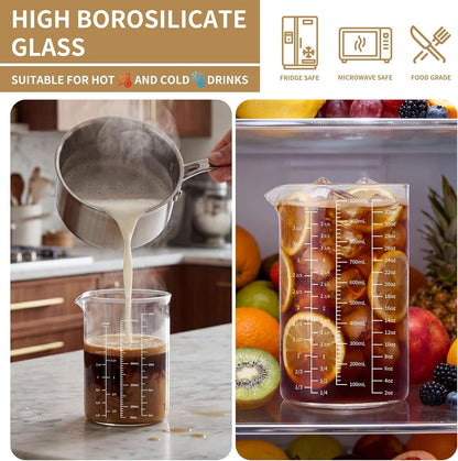 1000Ml Glass Measuring Cup with Markings Borosilicate3