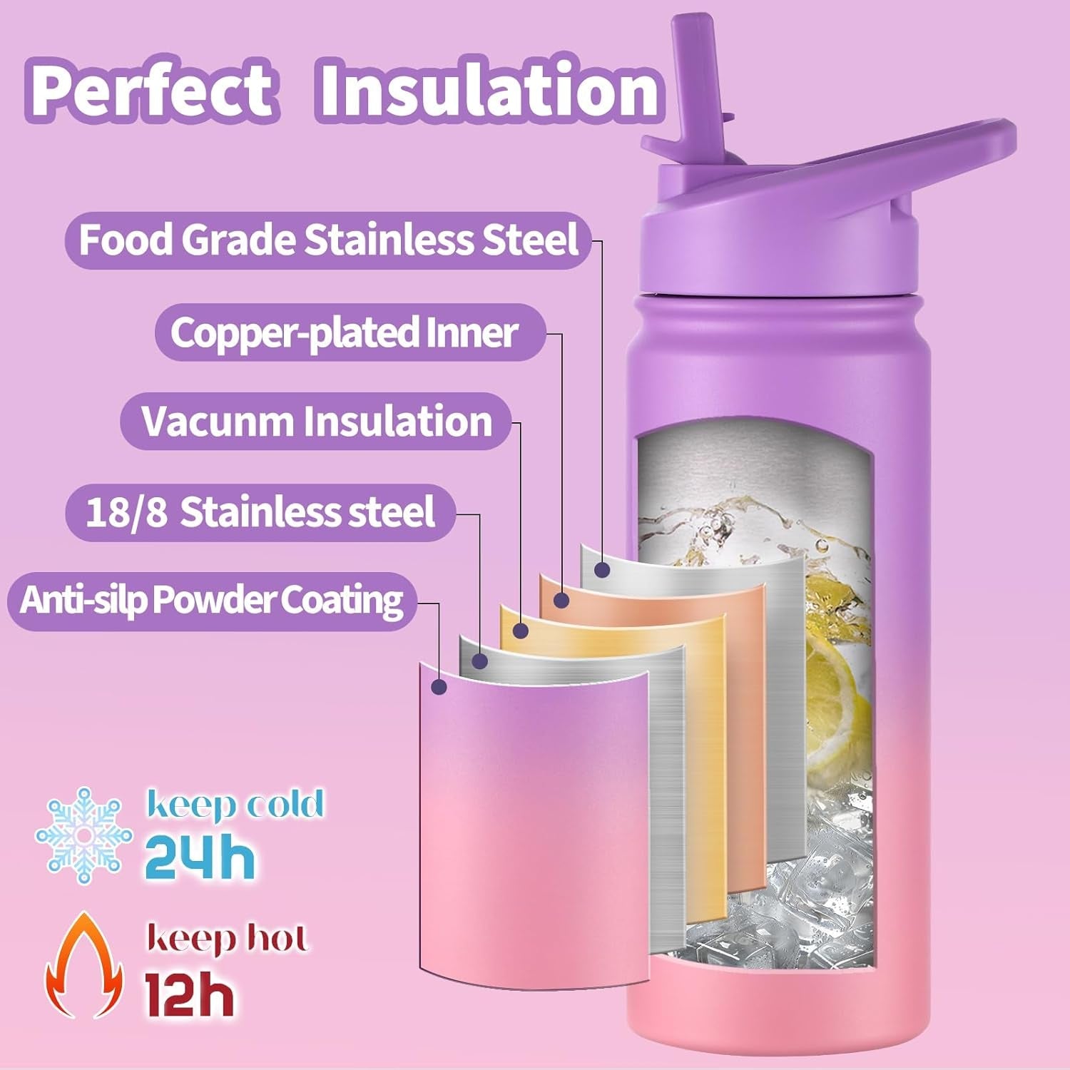 kids-water-bottle-for-school-16oz-stainless-steel-insulated-water-bottle-kids-with-straw-lid-for-girls-boys-purple-pink