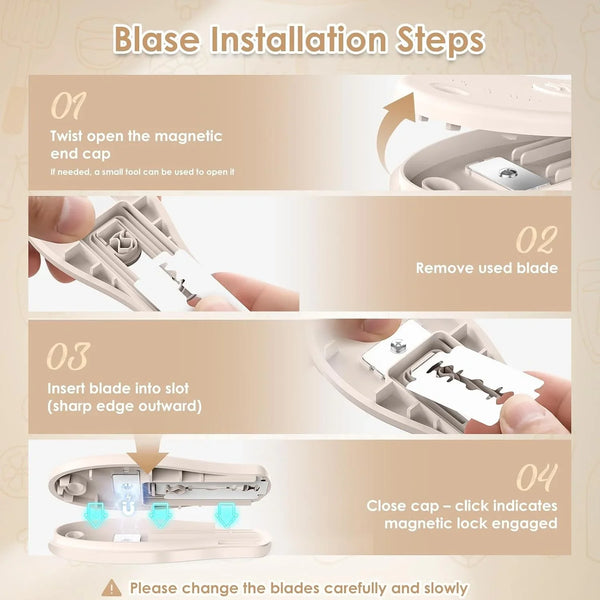Bread Lame Sourdough Scoring Tool, Extractable & Magnetic Bread Scoring Tool, Scoring Knife for Bread Baking, Bread Razor for Homemade Bread, Sourdough Scorer Tool, Includes 5 Razor Blades-Beige4
