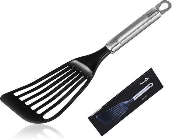 Thin Flexible Fish Spatula for Nonstick Cookware, Black1