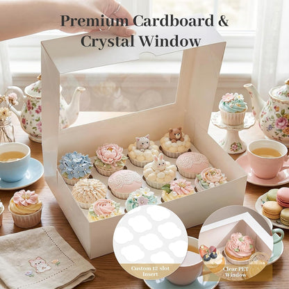 12 Count Cupcake Boxes, 6 PCS Cupcake Container with Window3