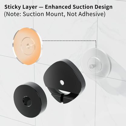 Suction Cup Shower Caddy with Hooks, No Drill Bathroom Organizer3