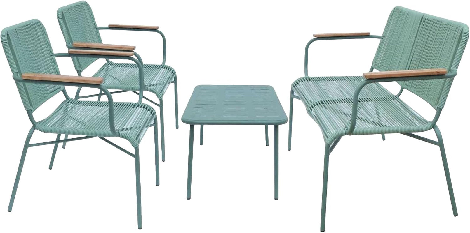 alpine-corporation-vtfam170a-4-piece-outdoor-rope-woven-patio-conversation-set-sofa-bench-2-armchairs-coffee-table-modern-metal-frame-with-wood-armrests-indoor-outdoor-seating-set