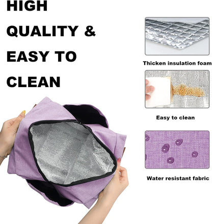 Lunch Bag Women, Reusable Leakproof Insulated Lunch Box- Purple4