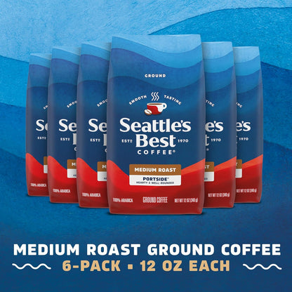 Seattle’S Best Coffee, Medium Roast Ground Coffee, Portside, 100% Arabica, 6 Bags (12 Oz Each)2