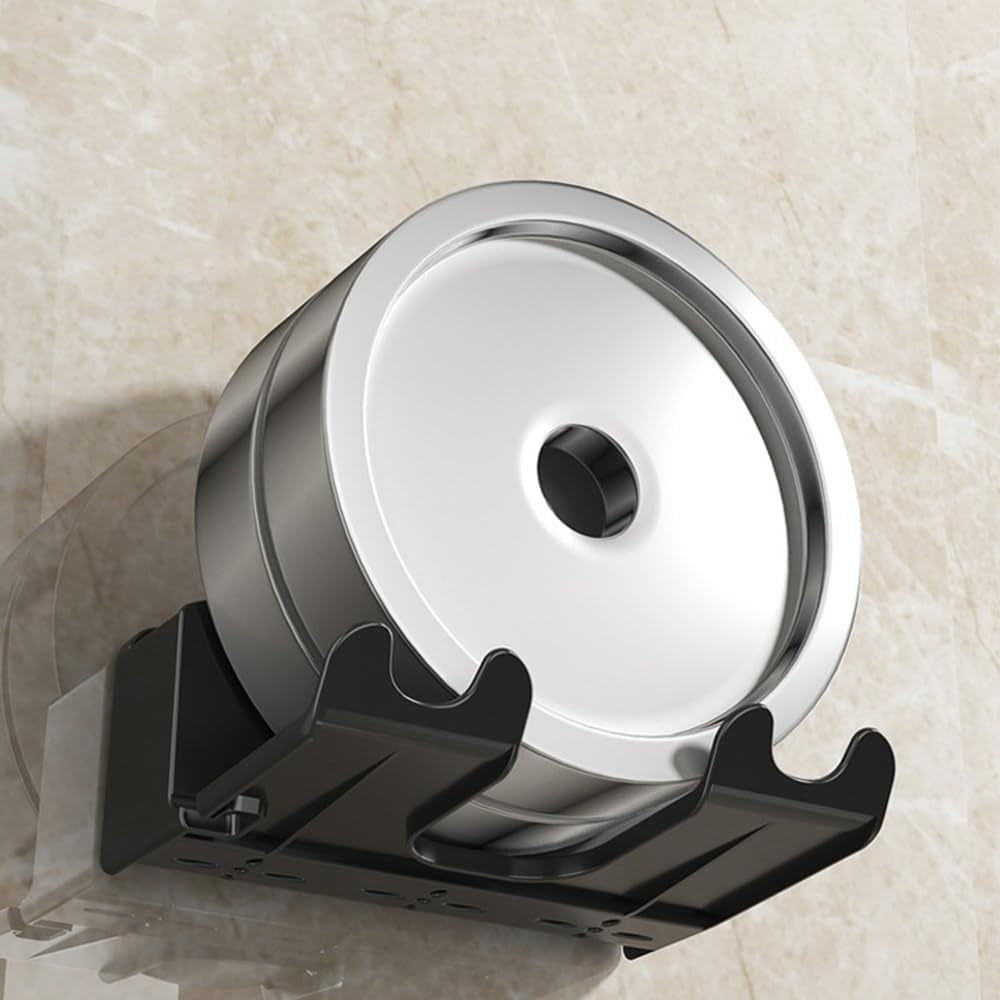 punch-free-wall-mount-hair-tool-organizer-blow-dryer-holder-makeup-mirror-organizing-stand-for-bathroom-toothbrush-and-toothpaste-storage-easy-install-black