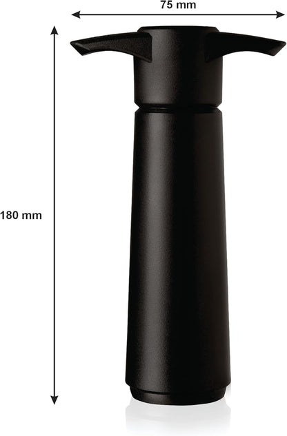 Original Wine Pump - 2 Vacuum Wine Stoppers - Wine Saver - Black | 2 Bpa-Free Wine Bottle Stoppers, Wine Vacuum Pump, Airtight Seal, Reusable, up to 10 Days Freshness, No Batteries3