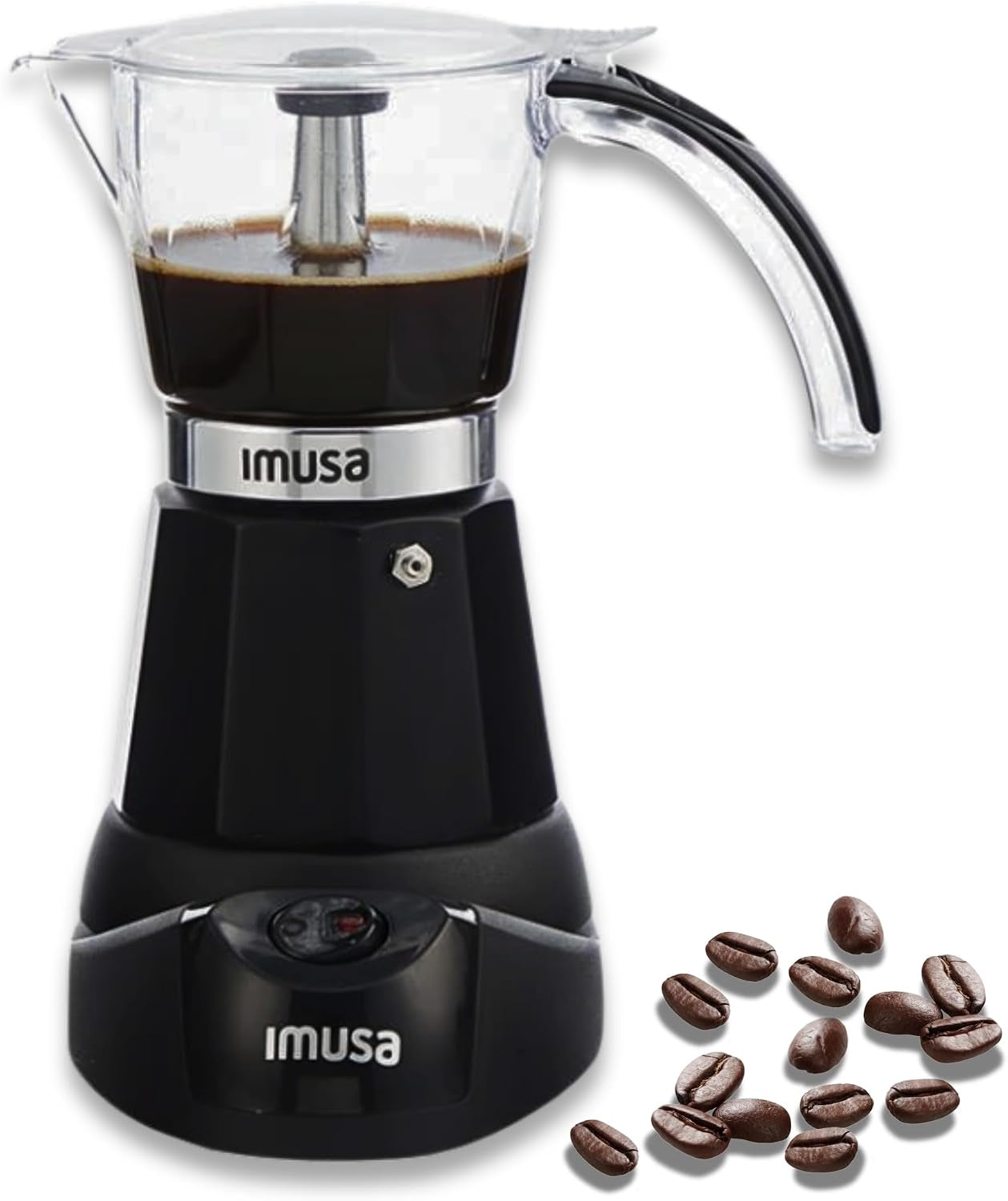 6-or-3-cup-electric-espresso-maker-with-cool-touch-handle-black-bare-cast-aluminum-finish-detachable-cool-touch-base-ideal-for-cuban-coffee-perfect-for-entertaining