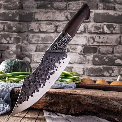 Meat Cleaver, 6.5 Inch Hand-Forged Butcher'S Knife Beautifully Carved Steel Head Meat Cutter Multi-Purpose Knives Kitchen Chef Knives3