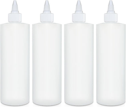 Condiment Squeeze Bottles, 16 OZ Empty Squirt Bottle with Twist Top Cap, Leak Proof - Great for Ketchup, Mustard, Syrup, Sauces, Dressing, Oil, Arts and Crafts, BPA FREE Plastic - 4 PACK1
