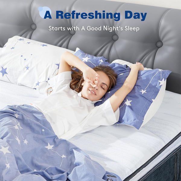 Mattress King,14" Hybrid Mattress Medium Firm Restful Sleep2