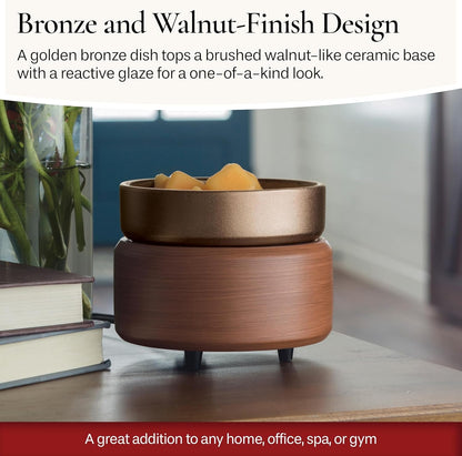 ETC 2-In-1 Candle and Fragrance Warmer for Warming Scented Candles or Wax Melts and Tarts with to Freshen Room, Pewter Walnut7