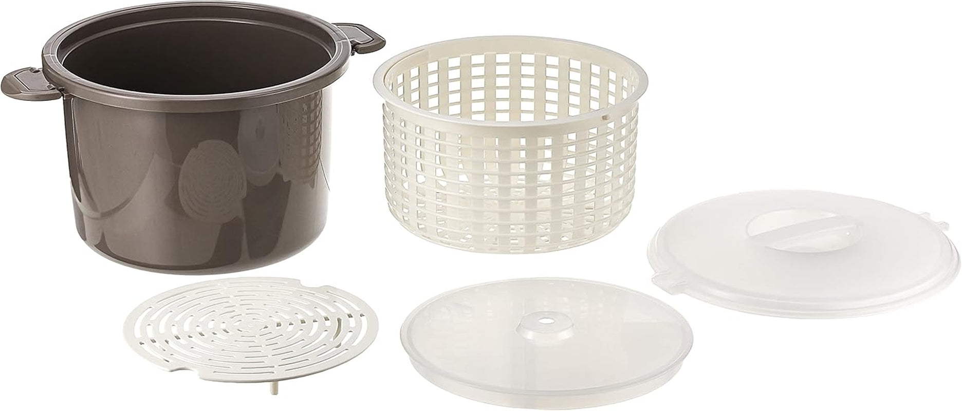 prep-solutions-by-microwaveable-rice-and-pasta-cooker-17-piece-set-includes-measuring-spoons-and-cups-rice-paddle-steaming-insert-pasta-measurer-and-locking-lid-12-cup-capacity-bpa-free-gray