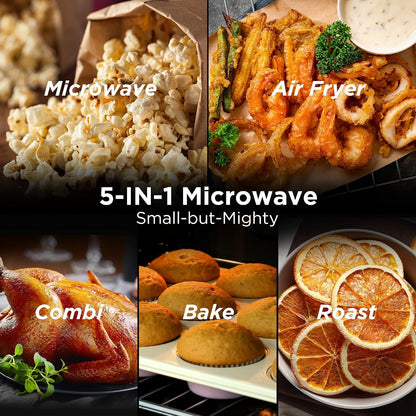 BLACK+DECKER 5-In-1 Microwave Oven Air Fryer Combo, 0.9 Cu.Ft, 900W | Countertop Microwave, Convection Bake & Roast, Child Lock, 10 Power Levels, for Small Kitchens & Rvs2