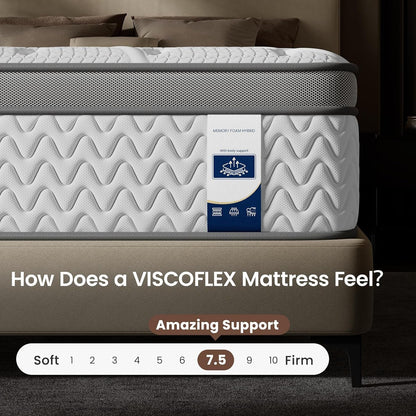 Firm Cooling Mattress - Deep Sleep Hybrid Mattress for Pain Relieving - Bed in a Box for Back & Side Sleepers - Certipur-Us Certified, 365-Night Trial, Forever Warranty (White, King, 14'' Firm)9