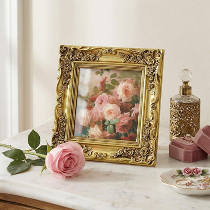 5X5 Gold Picture Frame Square Vintage Ornate Floral Photo Frame7