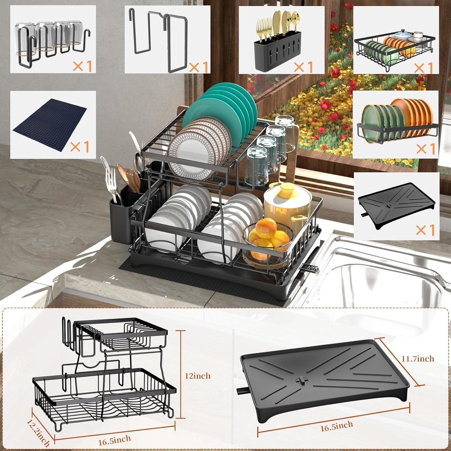 2-tier-dish-drying-rack-dish-rack-with-auto-drain-to-sink-mat