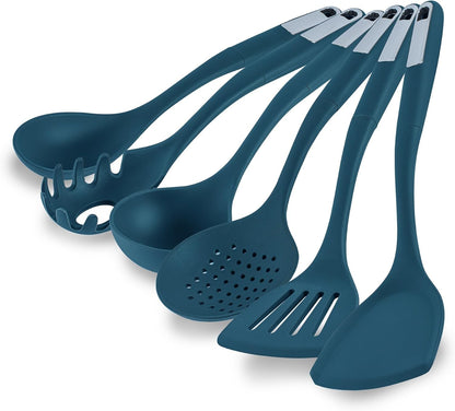 Silicone Utensil Set Pack of 1 Non-Slip Handle 6-Piece Kitchen Tool Set, Heat-Resistant Dishwasher-Friendly Cooking Accessories, Durable Teal Cooking Utensils2