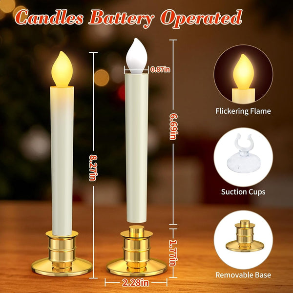 8Pcs Christmas Window Candles Lights, Flameless Candles Battery Operated6