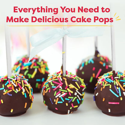DIY Cake Pop Kids Baking Kit with Pre-Measured Ingredients | Bake 10–12 Treats with Decorating Supplies, Activity Book, and Simple Recipe Gift Idea for Boys and Girls Ages 4-125