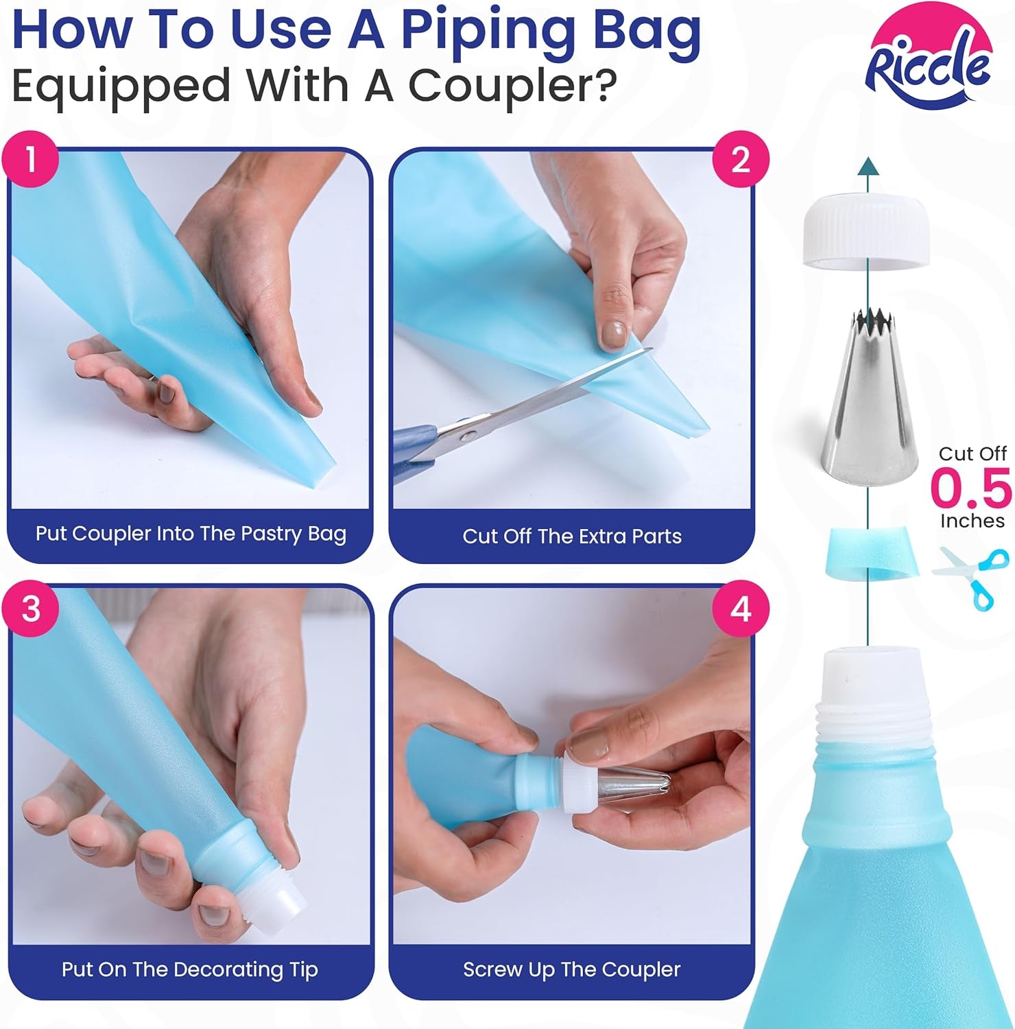 88-pc-cake-decorating-kit-cake-turntable-piping-bags-and-tips-set-includes-50-disposable-2-reusable-piping-bags-24-icing-piping-tips-2-spatulas-3-icing-comb-scraper-baking-supplies
