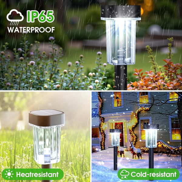 Solar Pathway Lights Outdoor, 12H 8 Pack Solar Garden Lights7