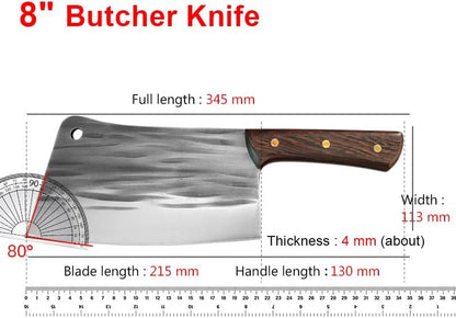 8 Inch Stainless Steel Meat Cleaver, Forged Kitchen Bone Chopping Knife, Multifunctional Cleaver Knife2