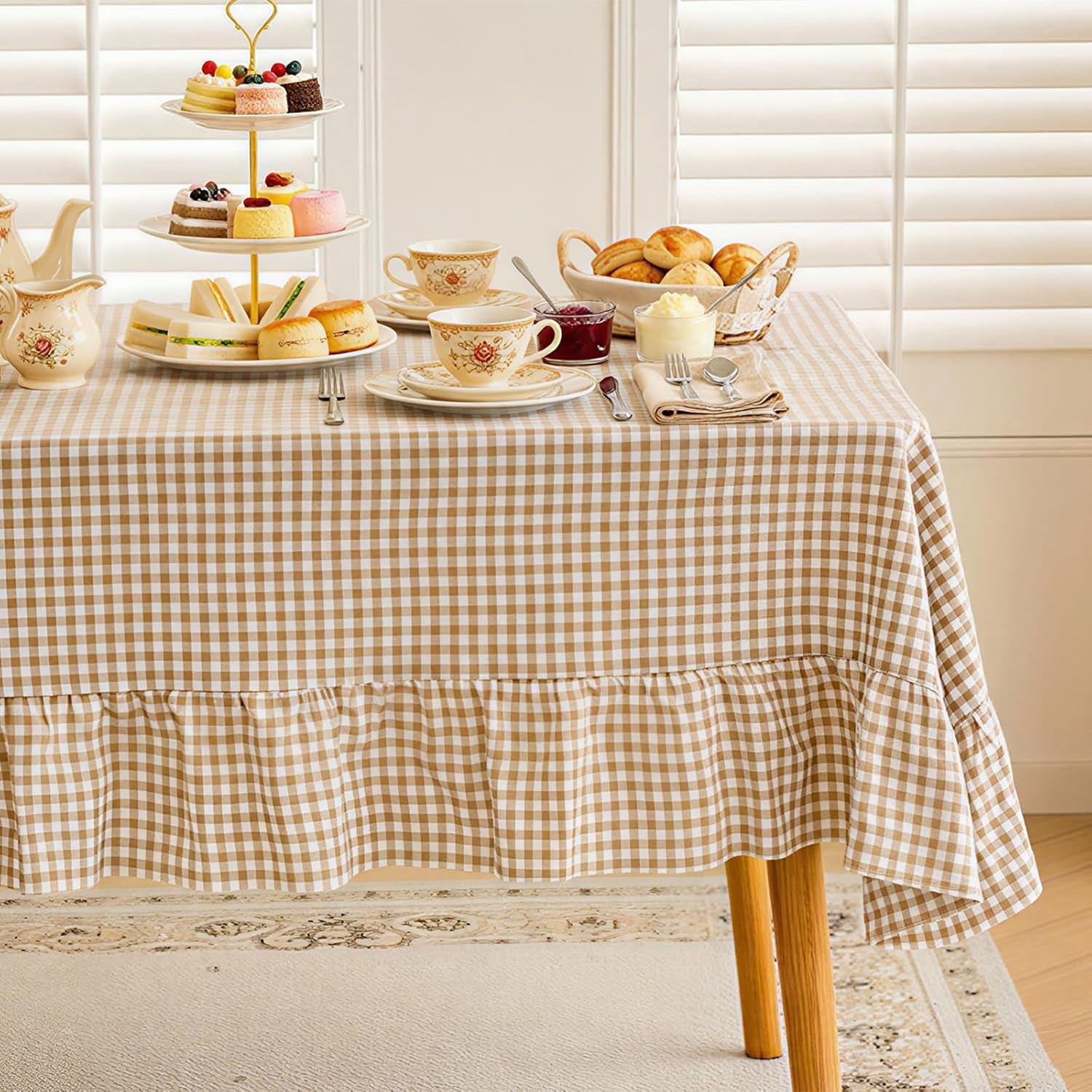 brown-gingham-ruffled-tablecloth-84x60-inches-rectangle-buffalo-plaid-cover
