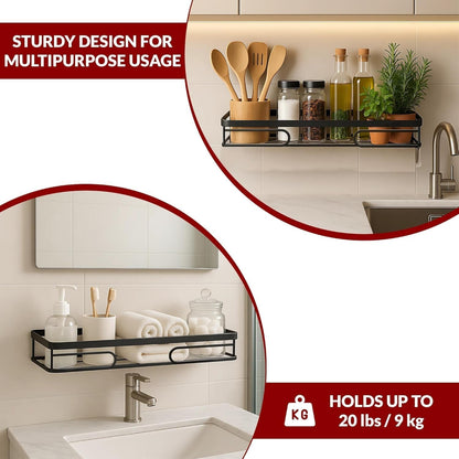 2-Pack Adhesive Shower Caddy, No-Drill Metal Corner Shower Shelves6