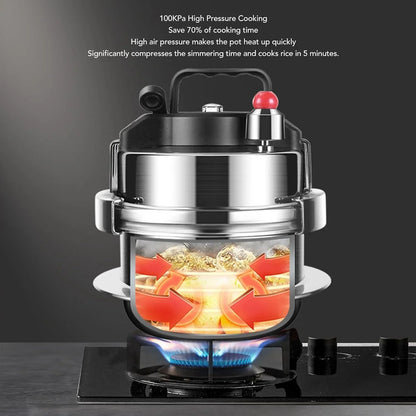 Stainless Steel Pressure Cooker 0.8L High Pressure Stew Quick Cooking for Gas Induction Suitable Outdoor Kitchen Use Easy Lid Unlocking Function5