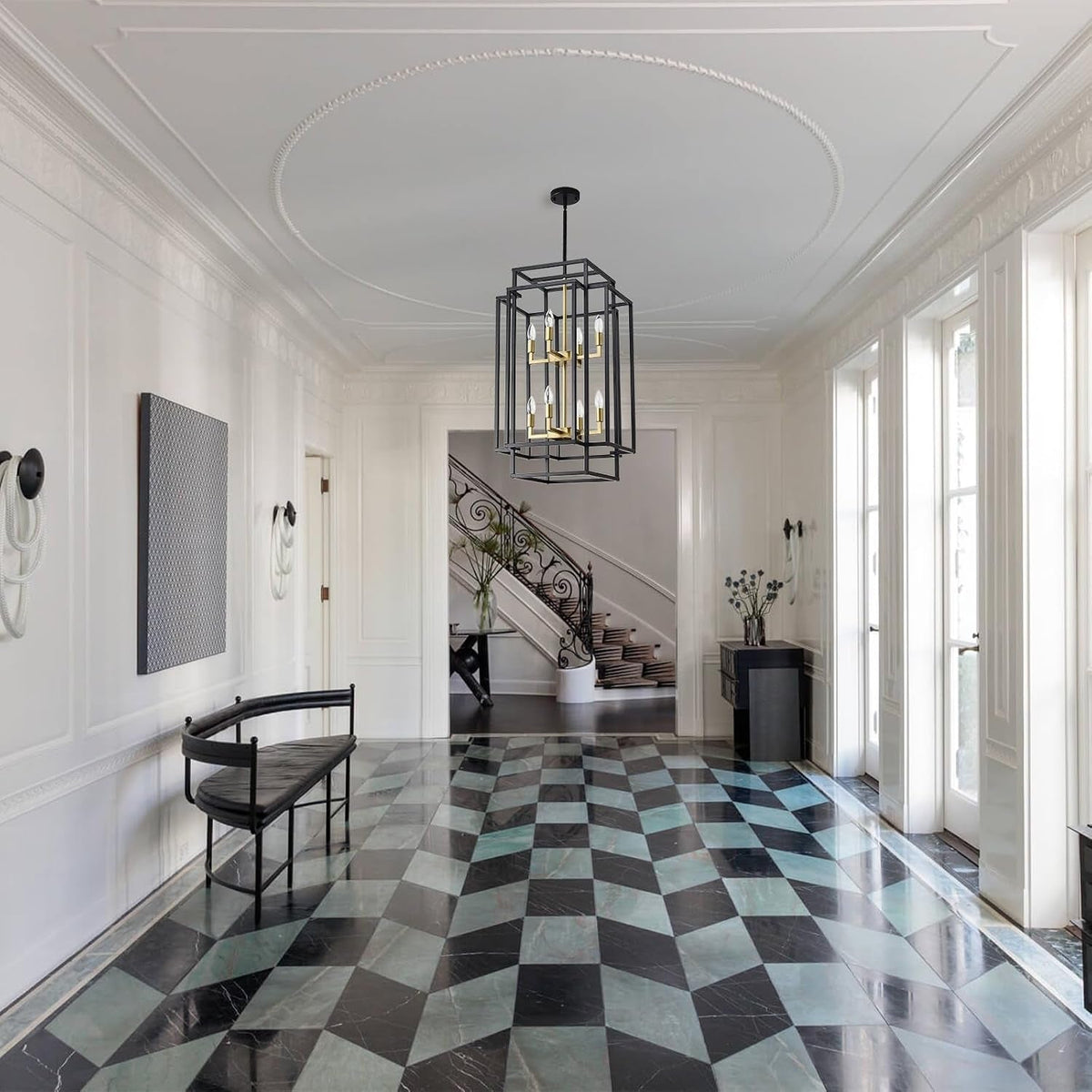 32-h-black-gold-foyer-chandeliers-high-ceiling-hanging-light-fixture