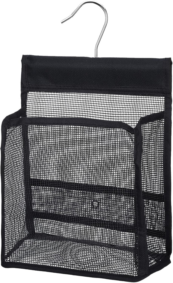 Shower Caddy Hanging, Mesh Shower Caddy, PVC Bathroom Storage Bag for College Dorm, Gym, Swimming, RV and Travel, Black1
