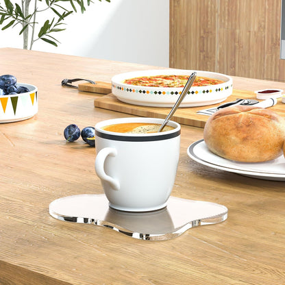 Acrylic Coaster Decorative Plates, Irregular Bar Drink Coaster, Clear Cloud Shape Coffee Cup Coaster, Perfect for Tabletop Protection and Accessories Display.(Clear)8
