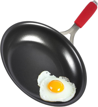 10 Inch Nonstick Frying Pan, Tri-Ply Clad Stainless Steel Skillet with Reinforced Coating, Detachable Handle with Sleeve, Dishwasher & Oven Safe, Induction Compatible, Pfoa-Free Fajita Pans1