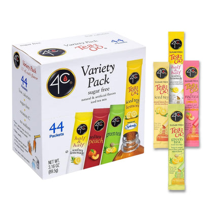 Powder Drink Mix Packets, Iced Tea Variety 1 Pack, 44 Count, Singles Stix on the Go, Refreshing Sugar Free Water Flavorings1
