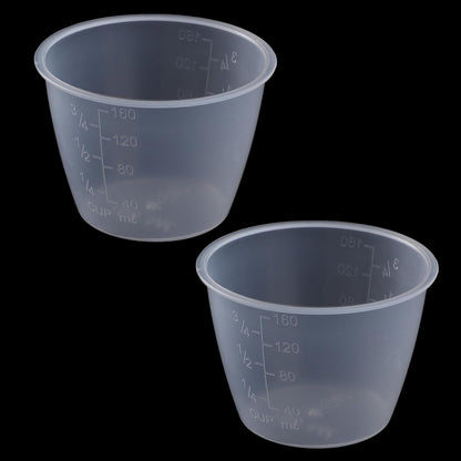 2 Pieces Transparent Rice Measuring Cups, 160Ml 3/4 Cup Rice-Cooker Cups Plastic Double Scale Small Laundry Measuring Rices Cup Replacement for Cooking,Dog Cat Food Measurings1