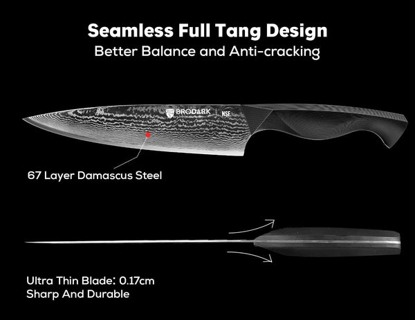 Knife Set, 9PCS Damascus Knife Set with Block, Japanese Knives | Sharp Damascus Kitchen Knives Set, Ergonomic Full-Tang ABS Handle, for Home and Professional Chefs, Knife Set for Gifting4