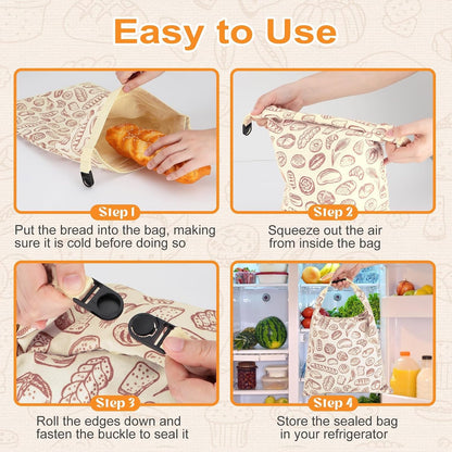 2 PACK Beeswax Sourdough Bread Bags for Homemade Bread, Reusable Cotton Beeswax Bread Bag Portable Waxed Storage All Natural Bees Wax Linen Bag Keep Fresh,13''×17'', 025