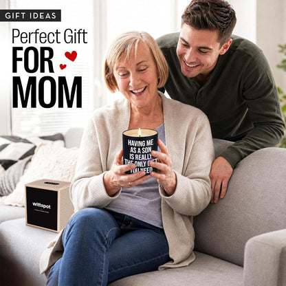 Funny Gifts for Mom from Son, Having Me as a Son Lemongrass Candle3