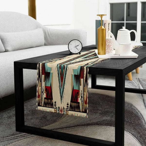 Southwestern Table Runner 72 Inches Long for Dining Table Decor,Multicolored Native American Rustic Aztec Burlap Linen Farmhouse Table Runner Coffee Table Runners Dresser Scarf for Kitchen Party5