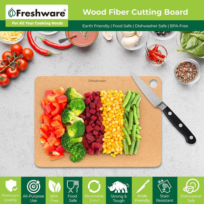 Wood Cutting Boards for Kitchen, Dishwasher Safe, Medium 12" X 9" and Large, 15" X 11.25", Set of 2, Natural2