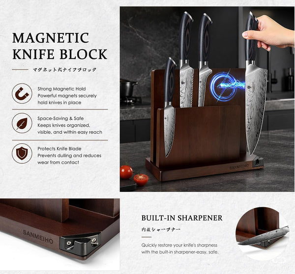 11 PCS Knife Set, Magnetic Knife Block Set in Powder Steel4