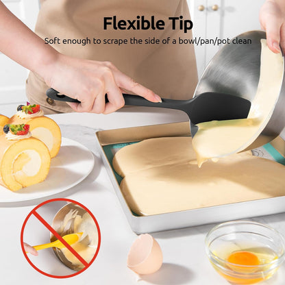 Silicone Spatula Set with 600 Degrees Fahrenheit Heat Resistant (Black)4